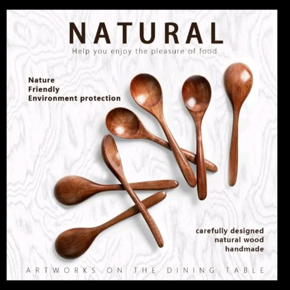 Elegant Brown Wooden Spoon Set